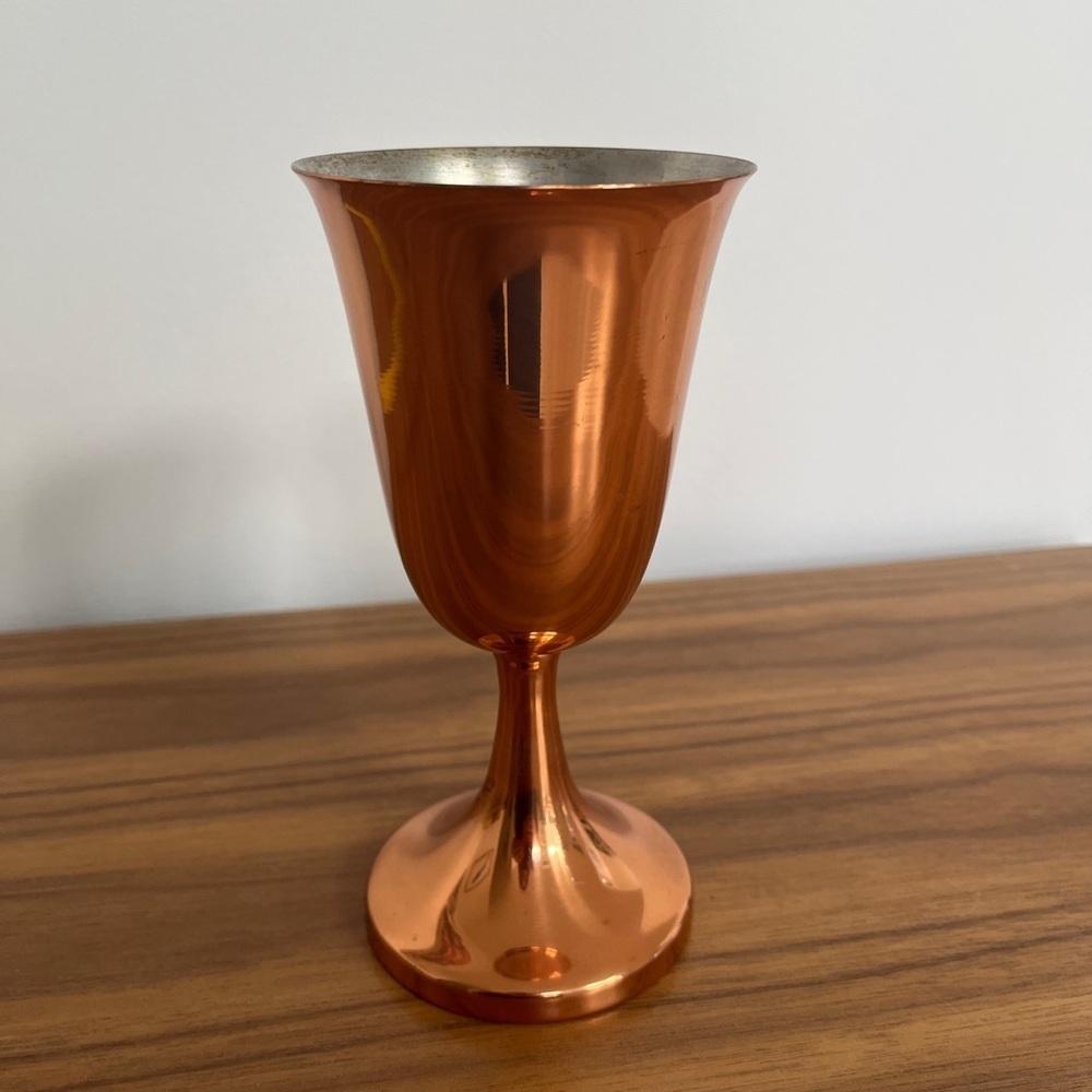 VINTAGE Coppercraft Guild Copper Wine Goblet Mid Century Modern Decor 70's